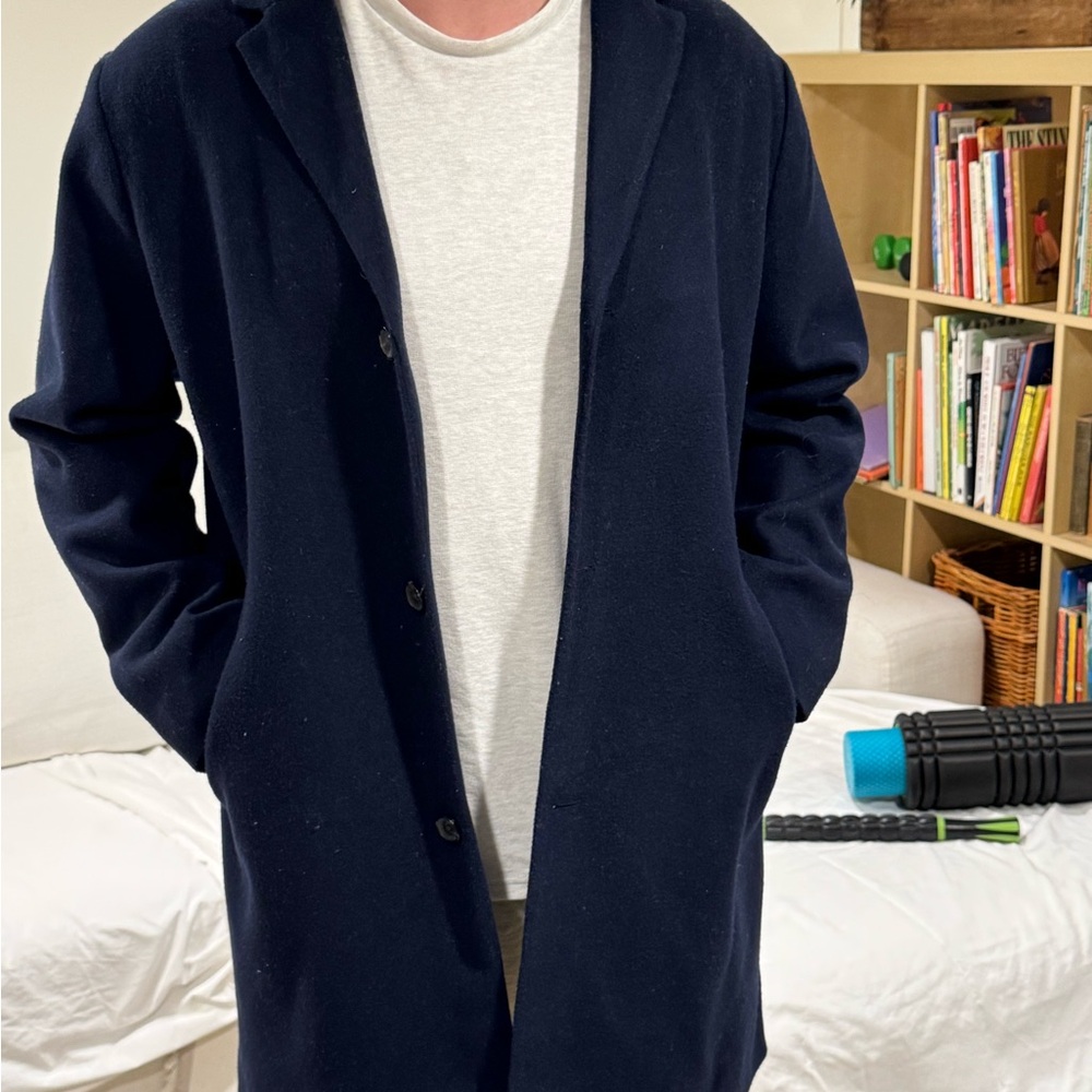 Men's Navy Overcoat